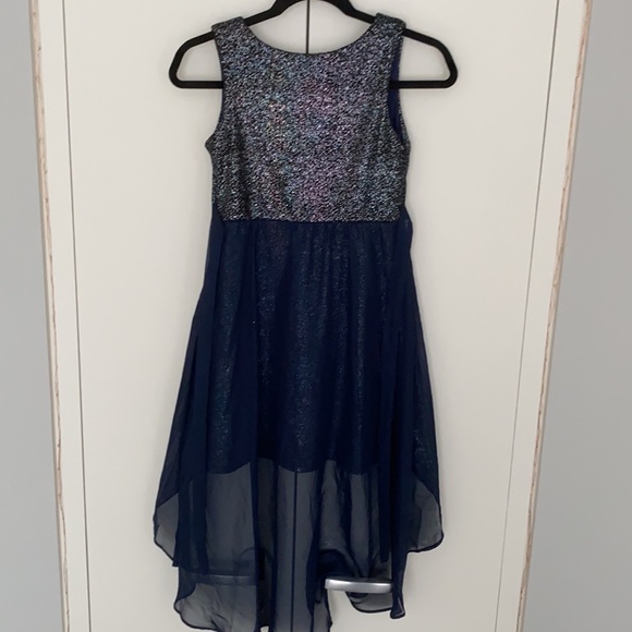 Rare Editions Mesh + Sparkle Dress - Picture 2 of 5